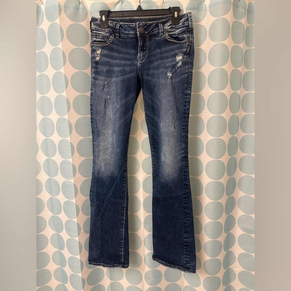 Silver Jeans Suki Mid Slim Distressed Boot Jeans, W29/L33